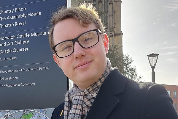 James Hawketts, University Ward spokesperson, in Norwich City Centre.