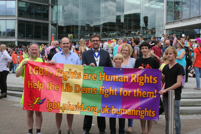 Norwich Lib Dems at the Forum ahead of Pride 2016