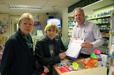 Cllrs Ackroyd and Lubbock with Chris Ball