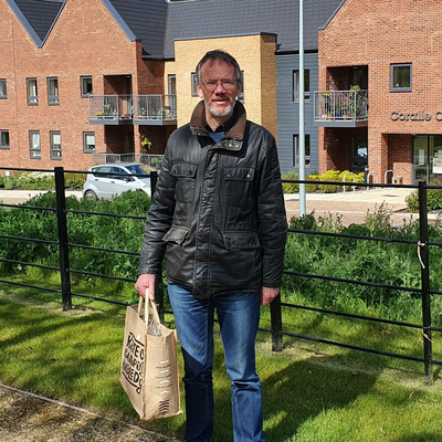 Brian Watkins delivering food