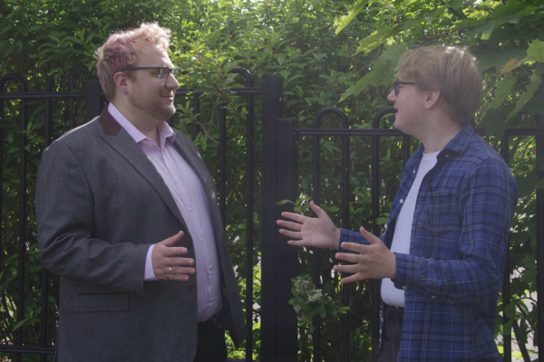 Sean Bennett with Lib Dem University Ward campaigner James Hawketts