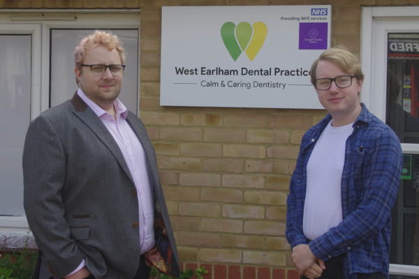 Sean Bennett and James Hawketts at West Earlham's dentist practice.